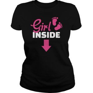 Funny T-shirt girl inside for pregnant women